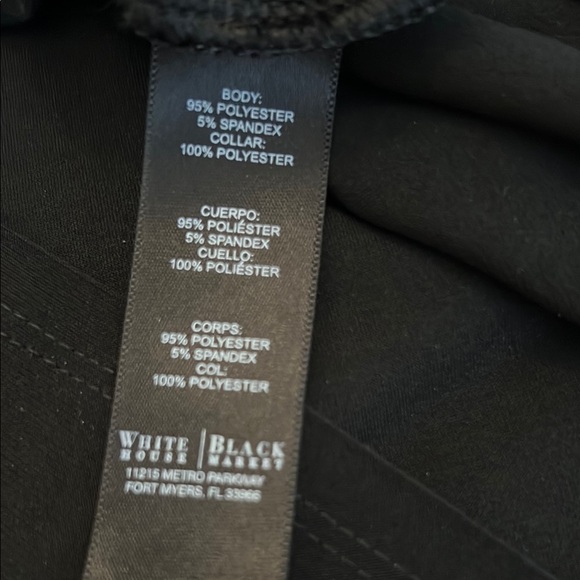 White House Black Market Elegant Black Top with White Accent Trim Size L - Picture 12 of 13